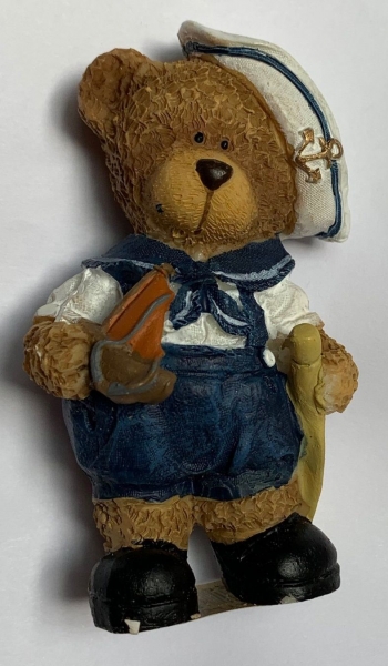 Dekofigur Matrosenbär mit Segelschiff